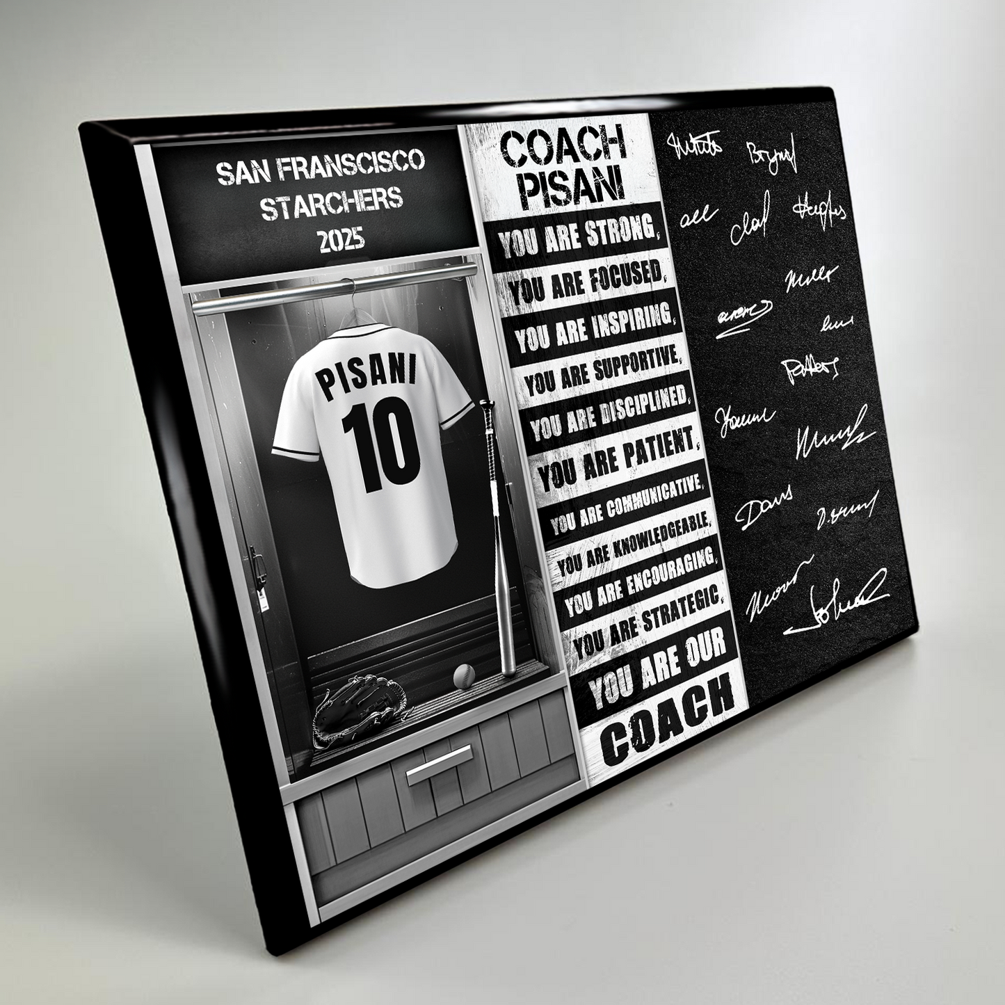 Baseball Coach Signable Plaque – Personalized Team Gift