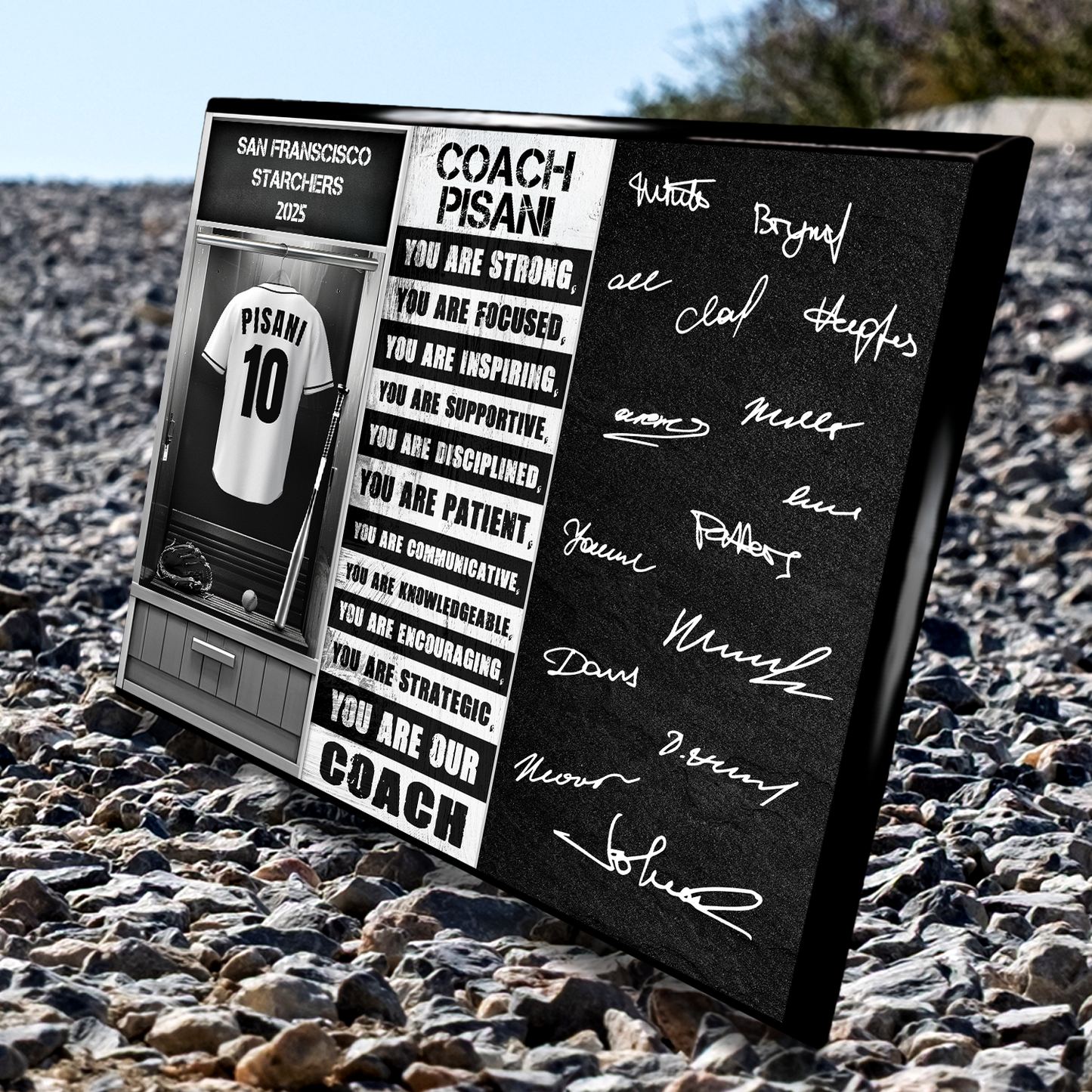 Baseball Coach Signable Plaque – Personalized Team Gift