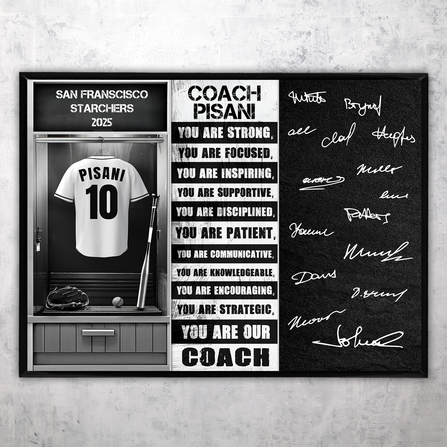 Baseball Coach Signable Plaque – Personalized Team Gift