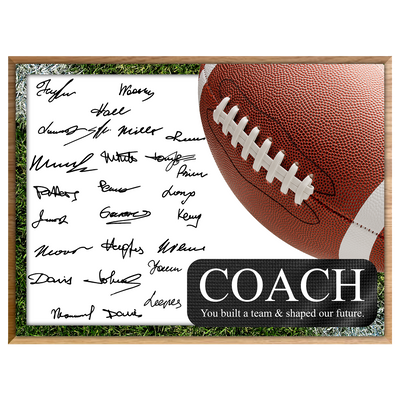 Football Coach Signature Plaque 1 – Team Autograph Gift