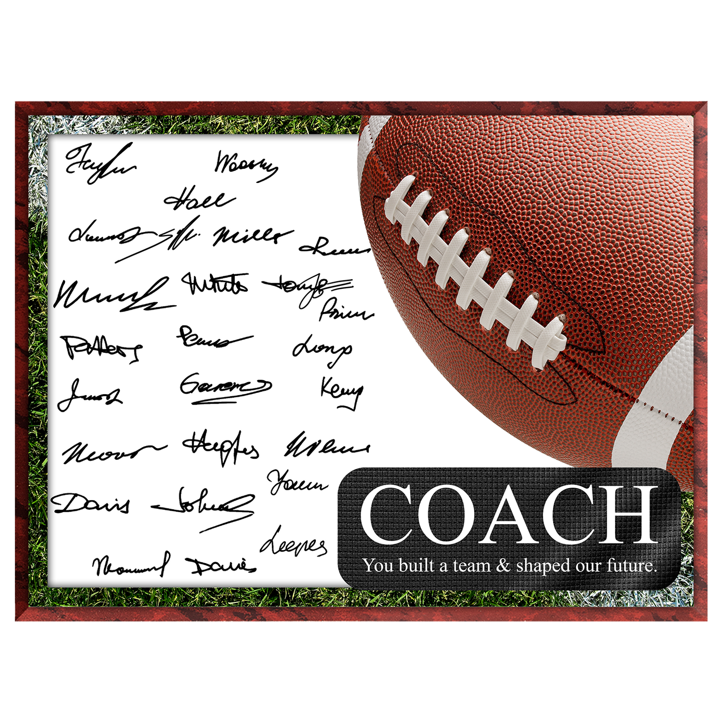 Football Coach Signature Plaque 1 – Team Autograph Gift