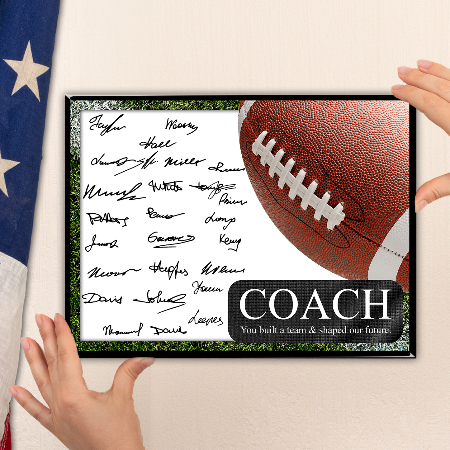 Football Coach Signature Plaque 1 – Team Autograph Gift