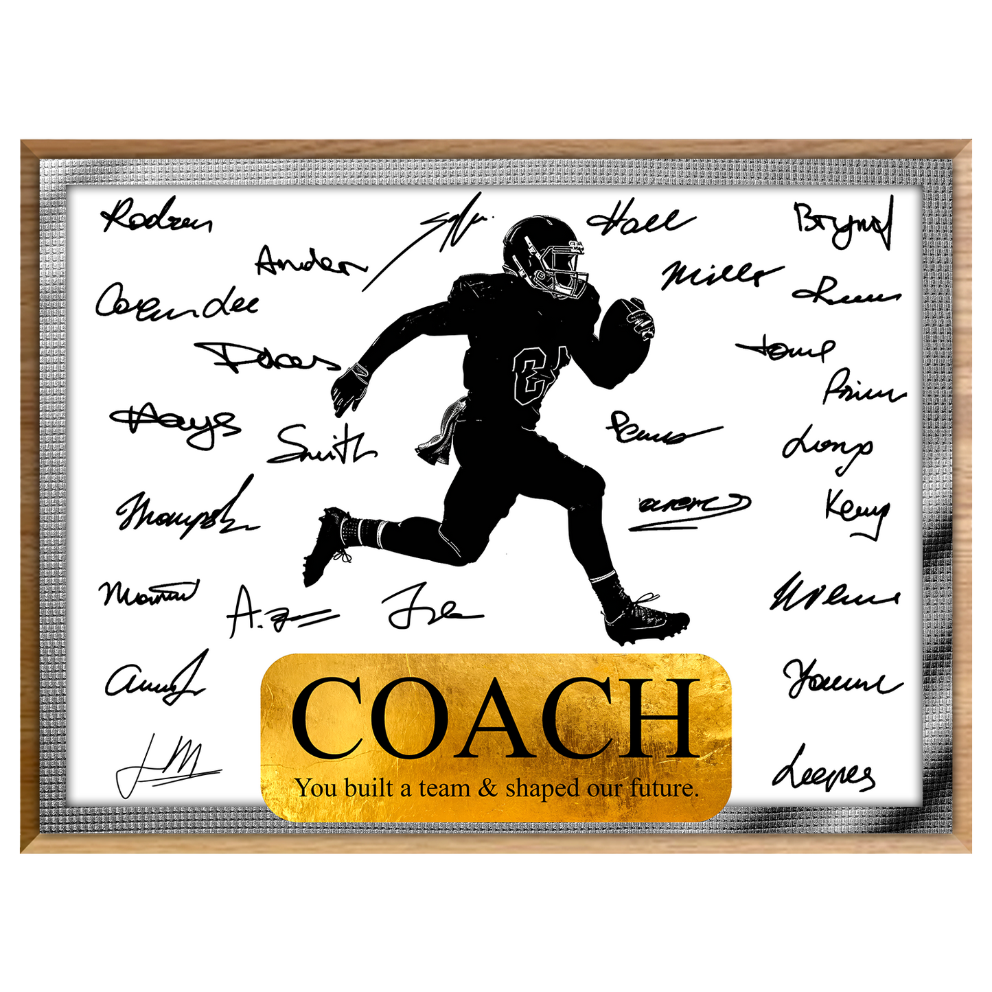 Football Coach Signature Plaque 2  – Team Autograph Gift