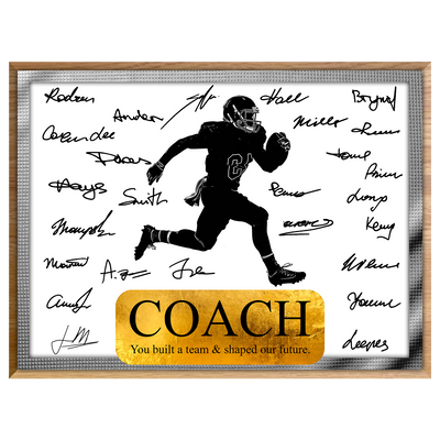 Football Coach Signature Plaque 2  – Team Autograph Gift