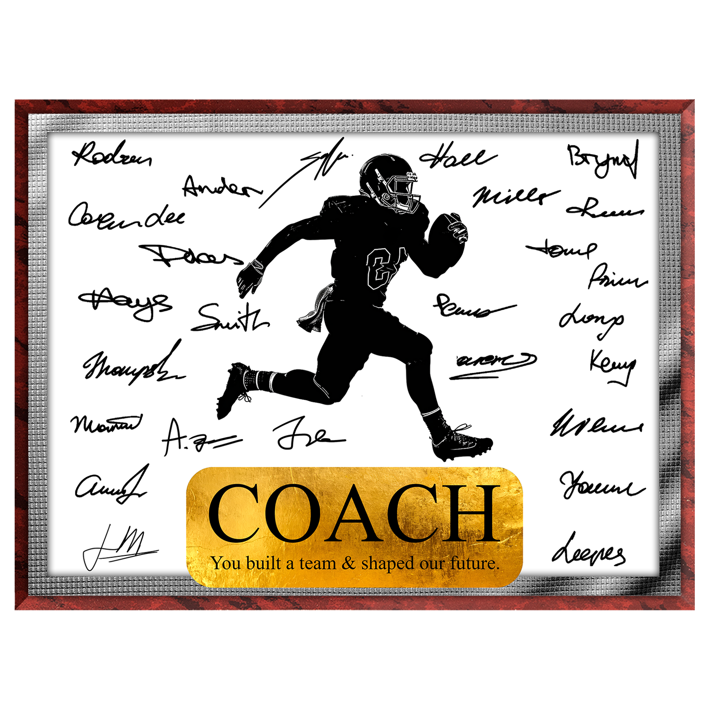 Football Coach Signature Plaque 2  – Team Autograph Gift