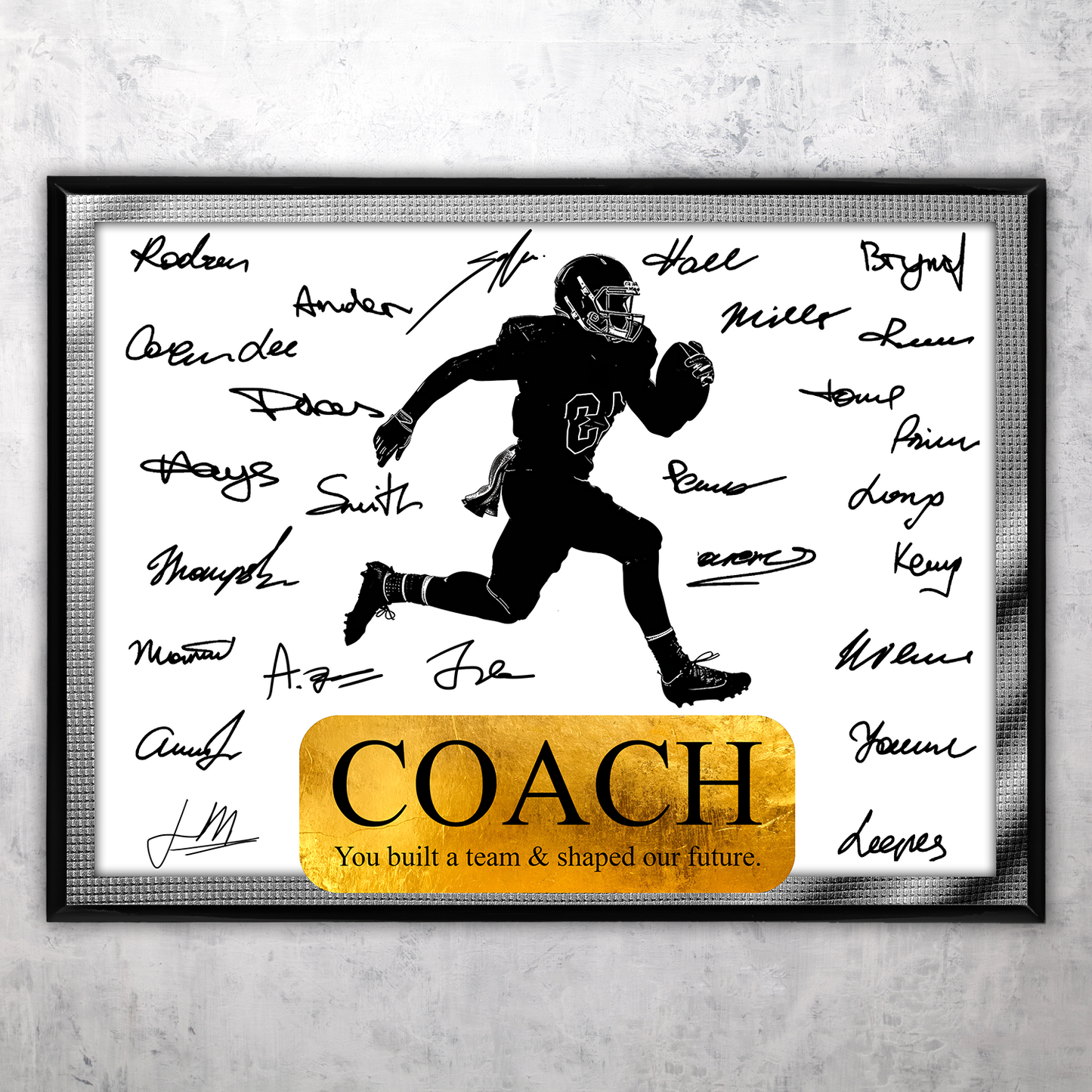 Football Coach Signature Plaque 2  – Team Autograph Gift