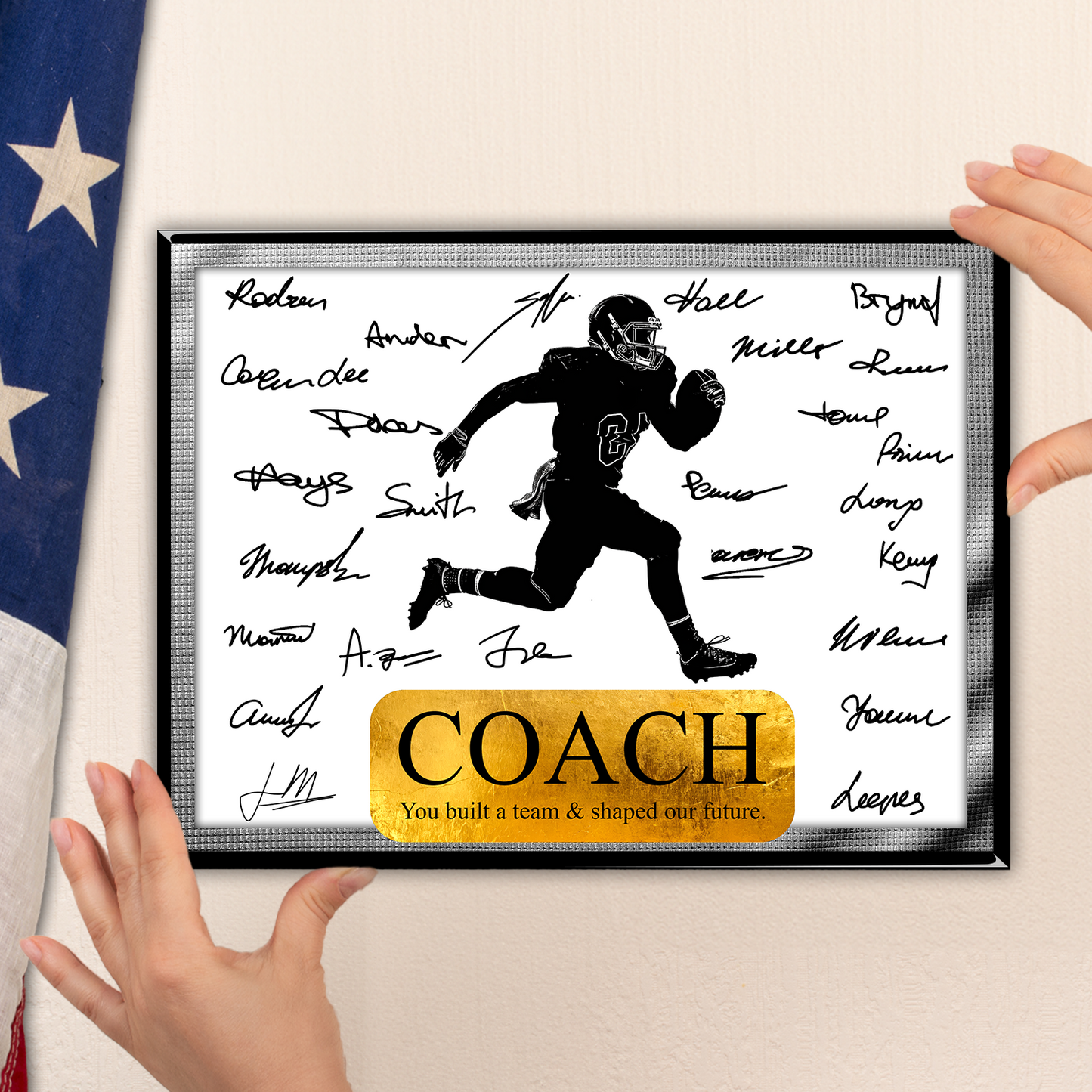 Football Coach Signature Plaque 2  – Team Autograph Gift