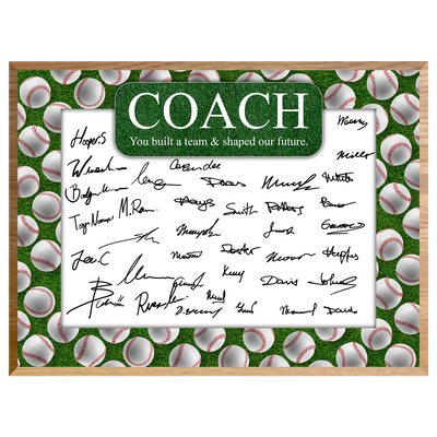 Baseball Coach Signature Plaque 1 – Team Autograph Gift