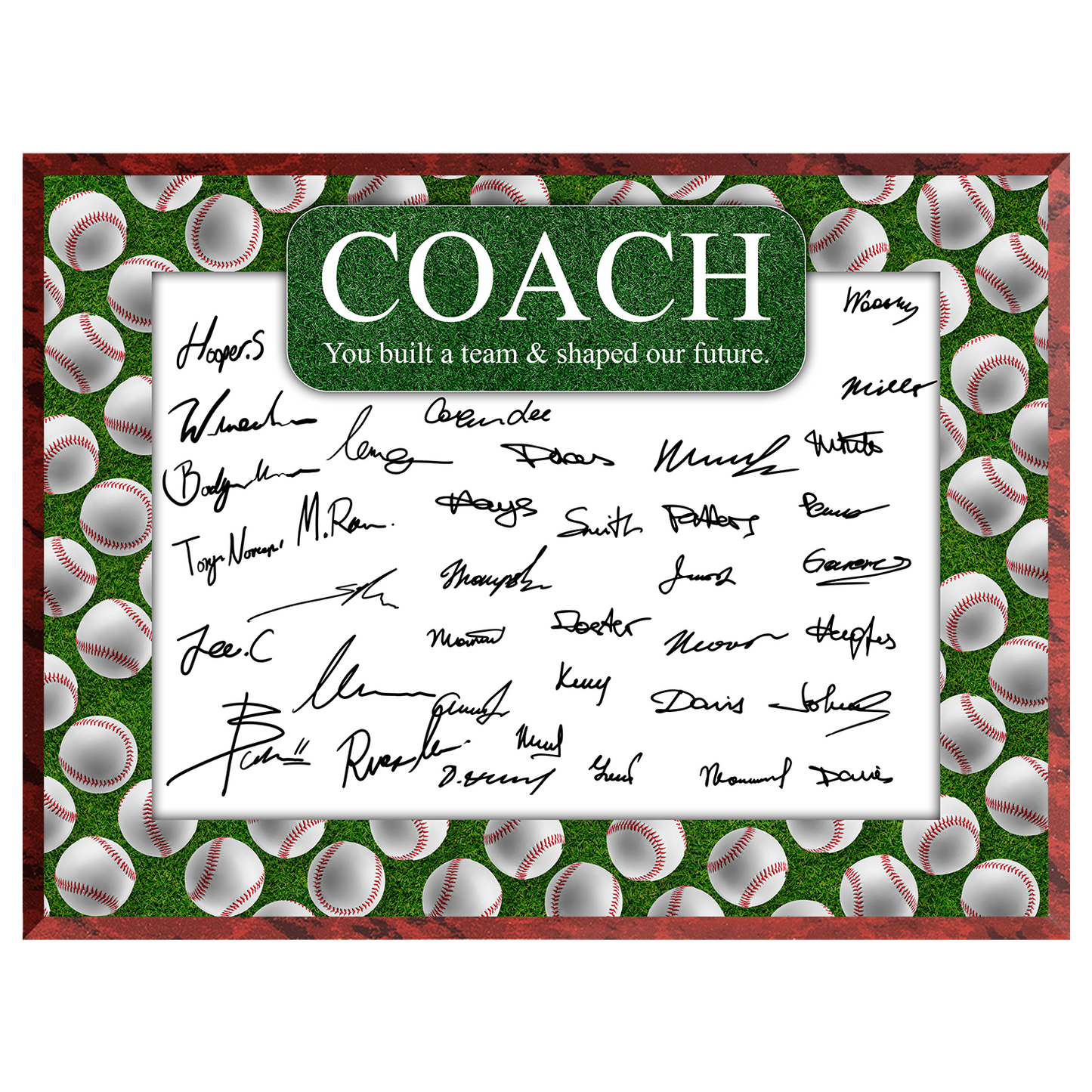 Baseball Coach Signature Plaque 1 – Team Autograph Gift