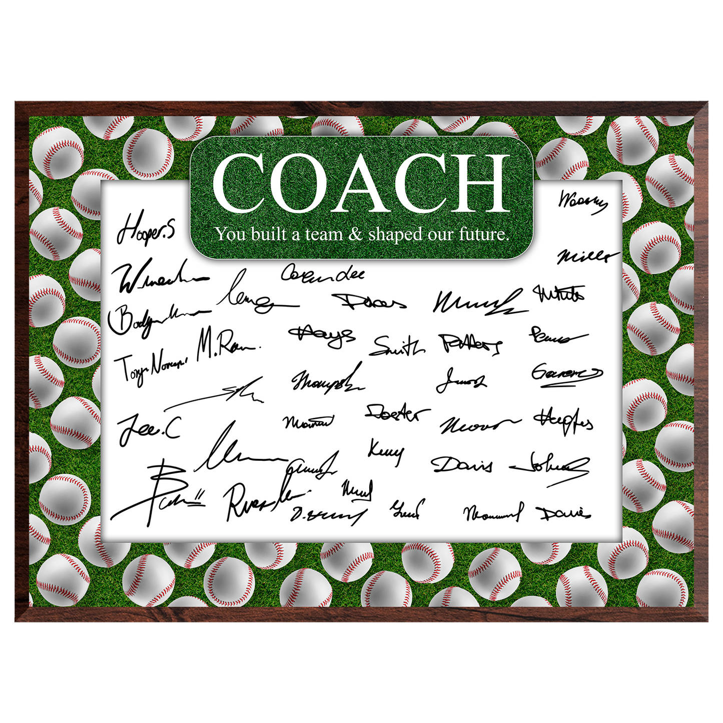 Baseball Coach Signature Plaque 1 – Team Autograph Gift