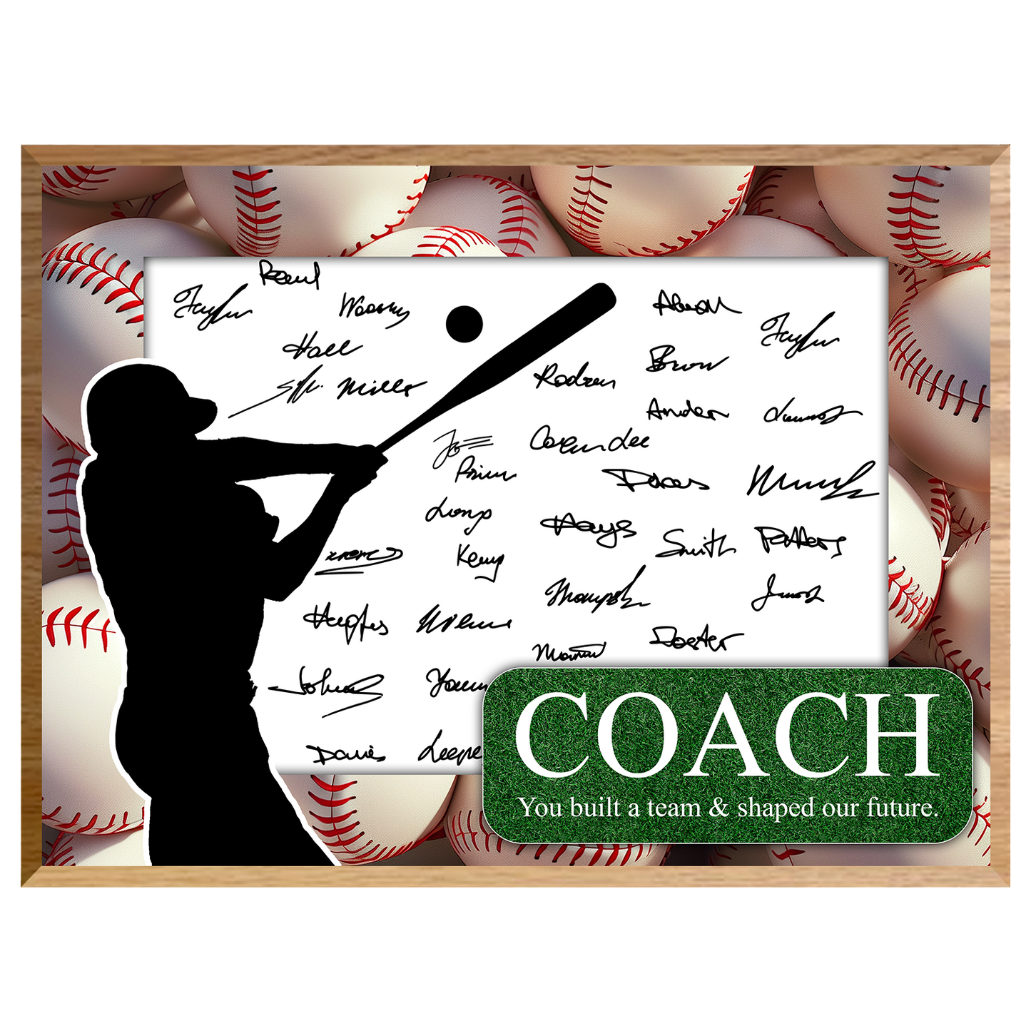 Baseball Coach Signature Plaque 2 – Team Autograph Gift