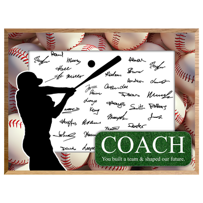 Baseball Coach Signature Plaque 2 – Team Autograph Gift