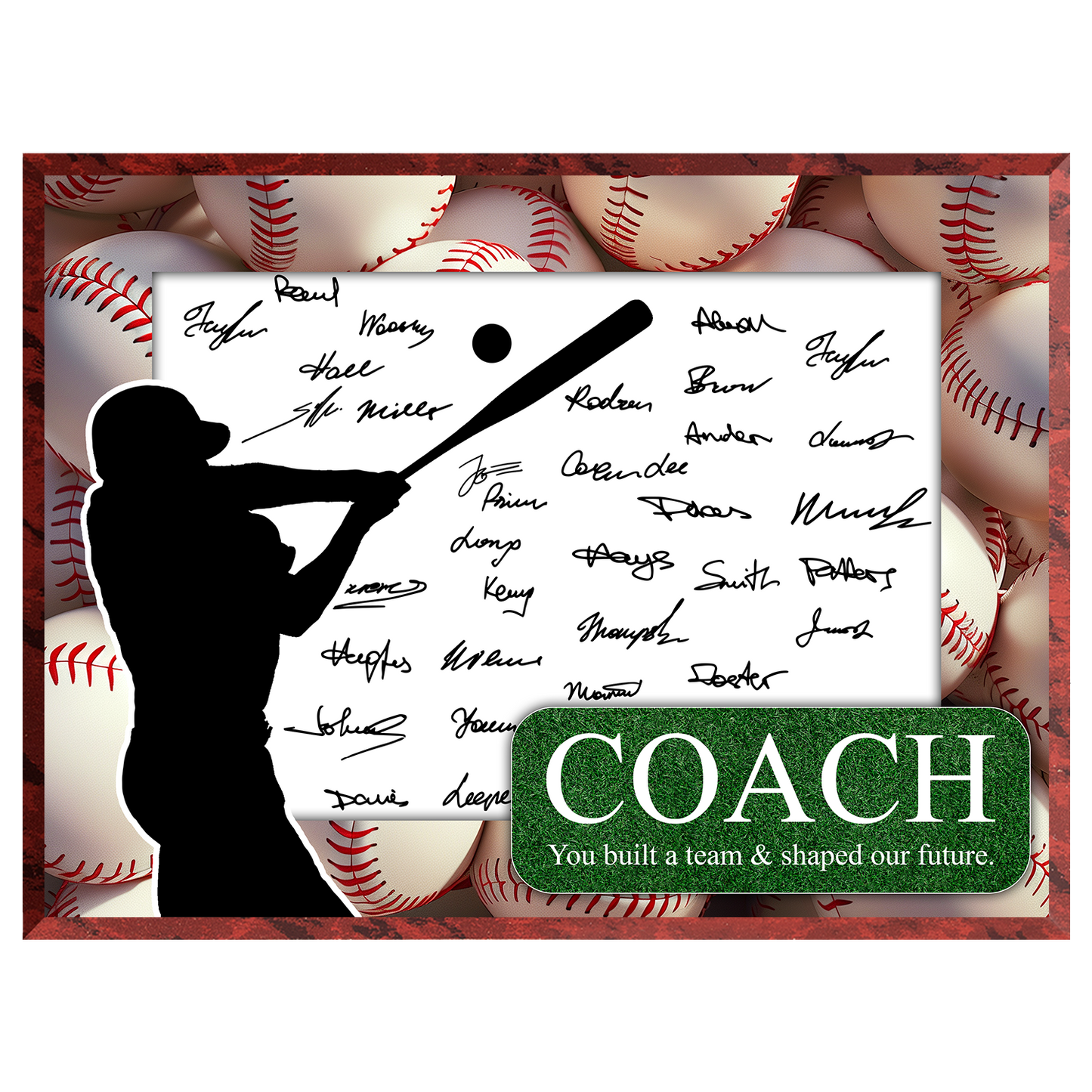 Baseball Coach Signature Plaque 2 – Team Autograph Gift