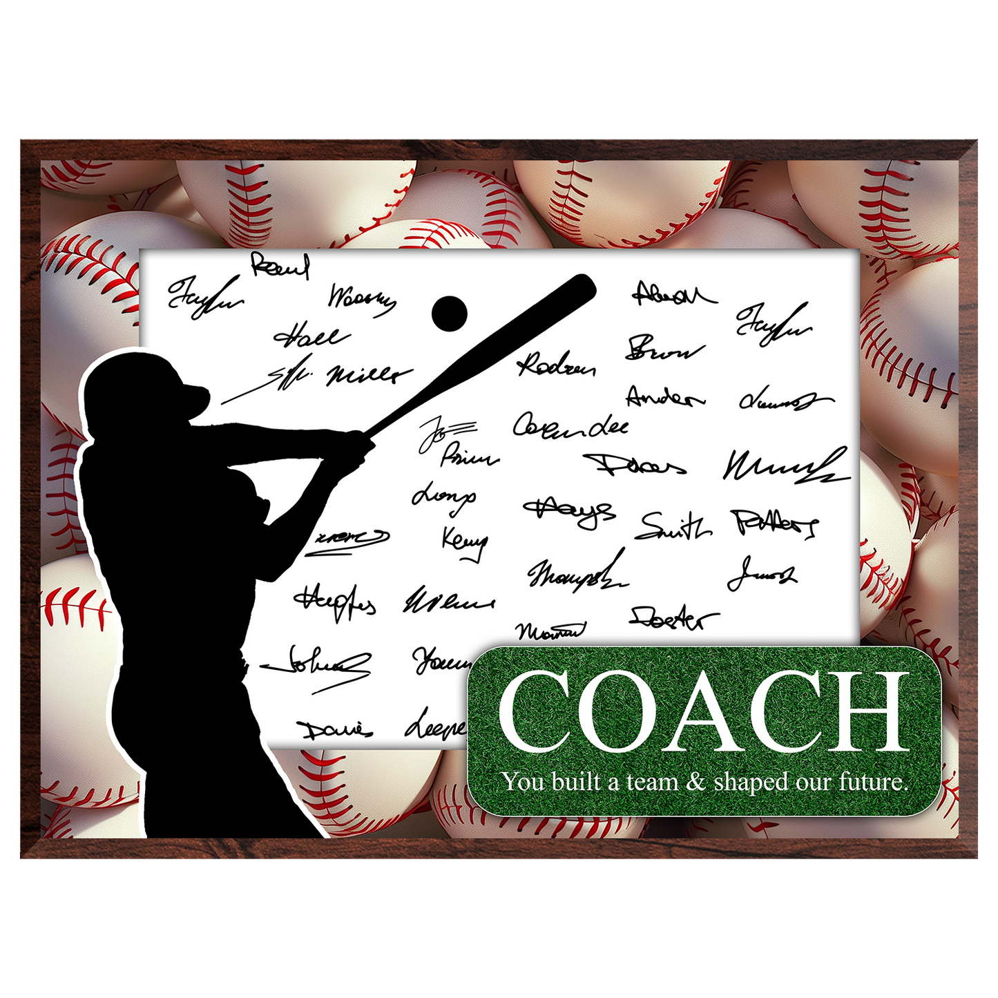 Baseball Coach Signature Plaque 2 – Team Autograph Gift