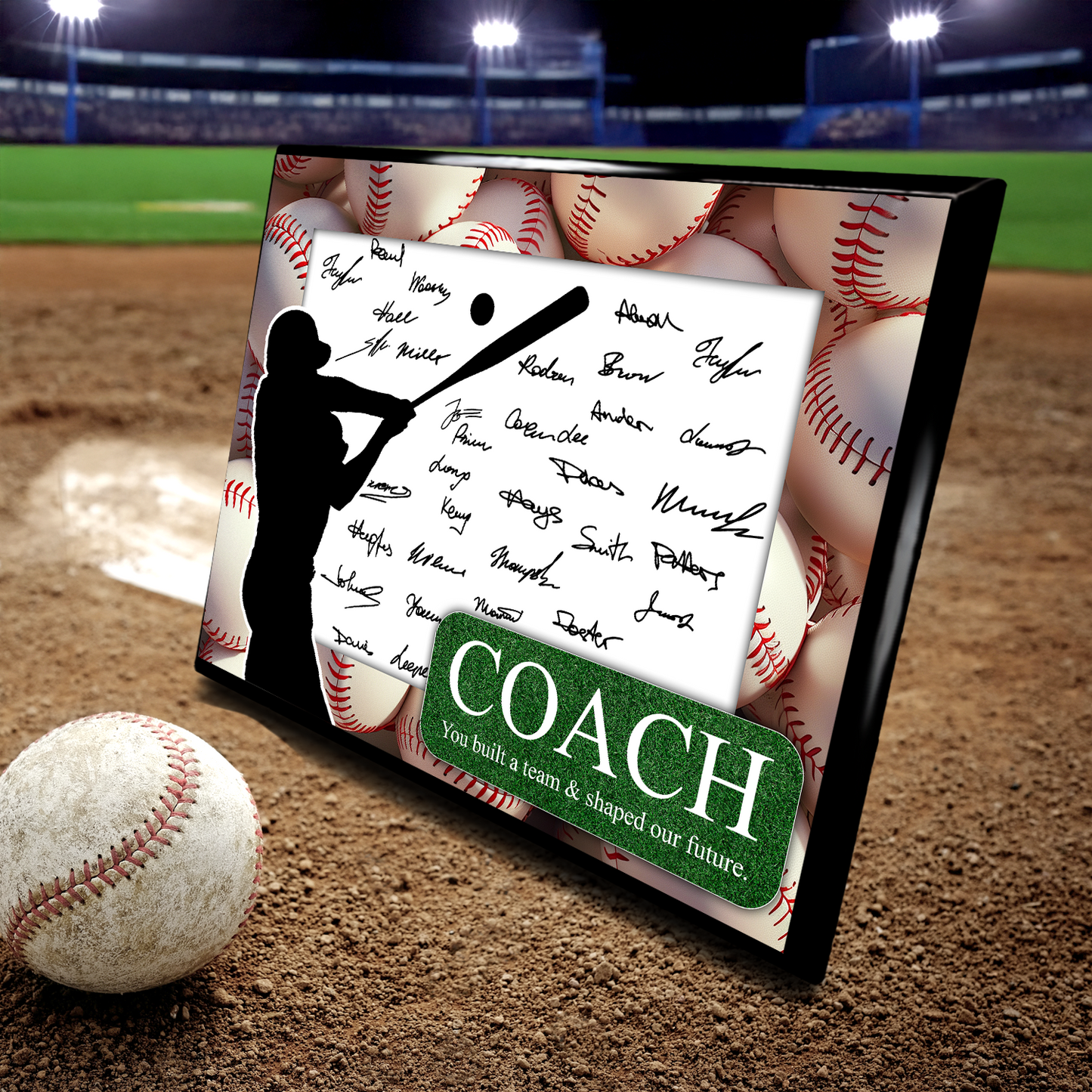 Baseball Coach Signature Plaque 2 – Team Autograph Gift