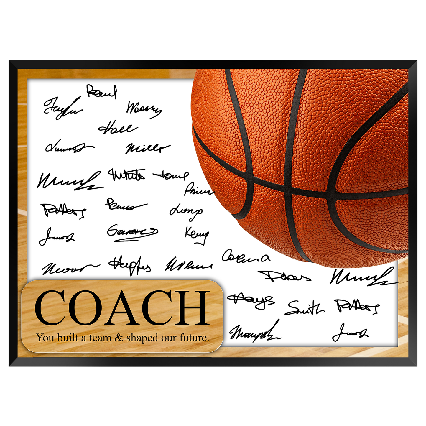 Basketball Coach Signature Plaque 1 – Team Autograph Gift