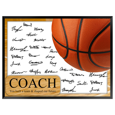Basketball Coach Signature Plaque 1 – Team Autograph Gift