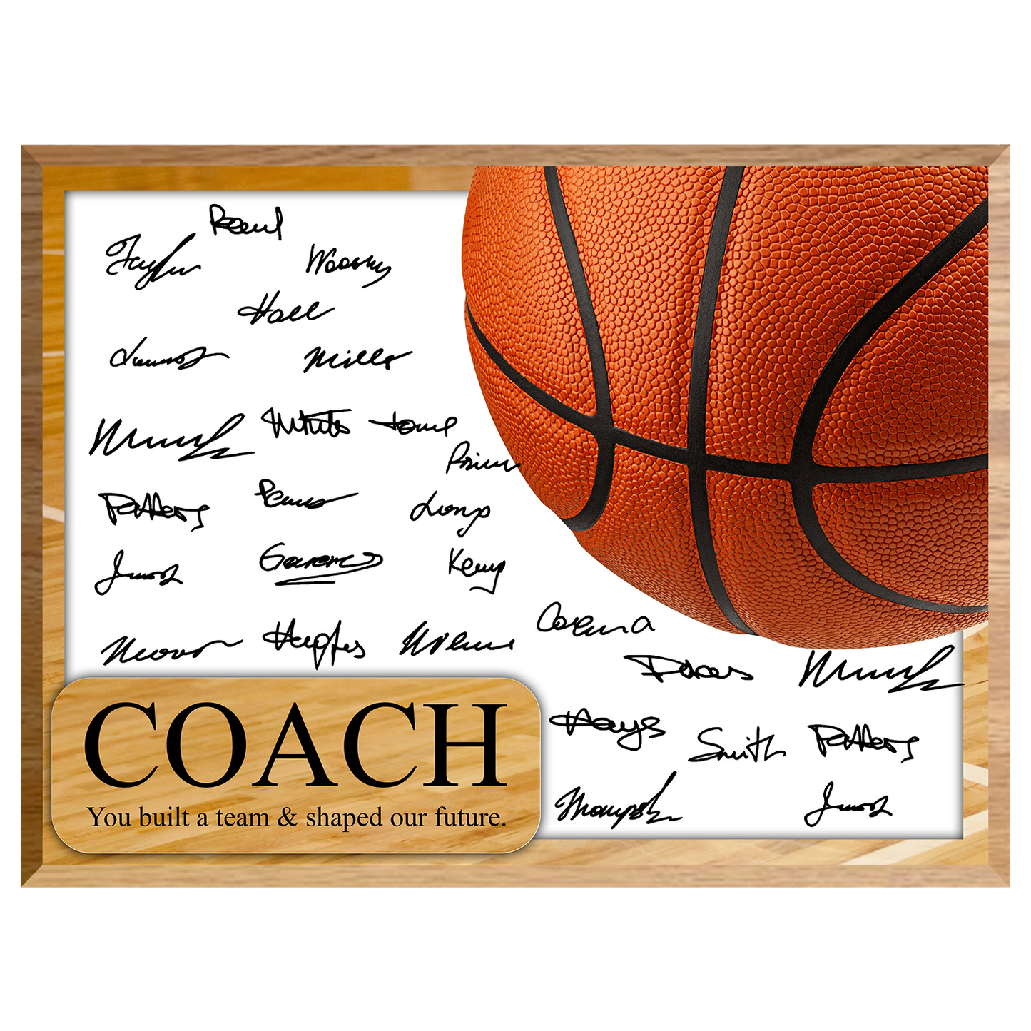 Basketball Coach Signature Plaque 1 – Team Autograph Gift