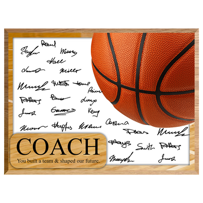 Basketball Coach Signature Plaque 1 – Team Autograph Gift