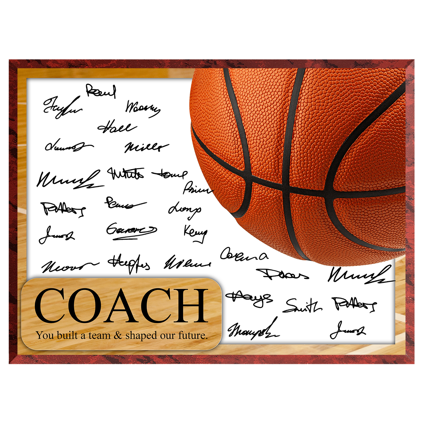 Basketball Coach Signature Plaque 1 – Team Autograph Gift