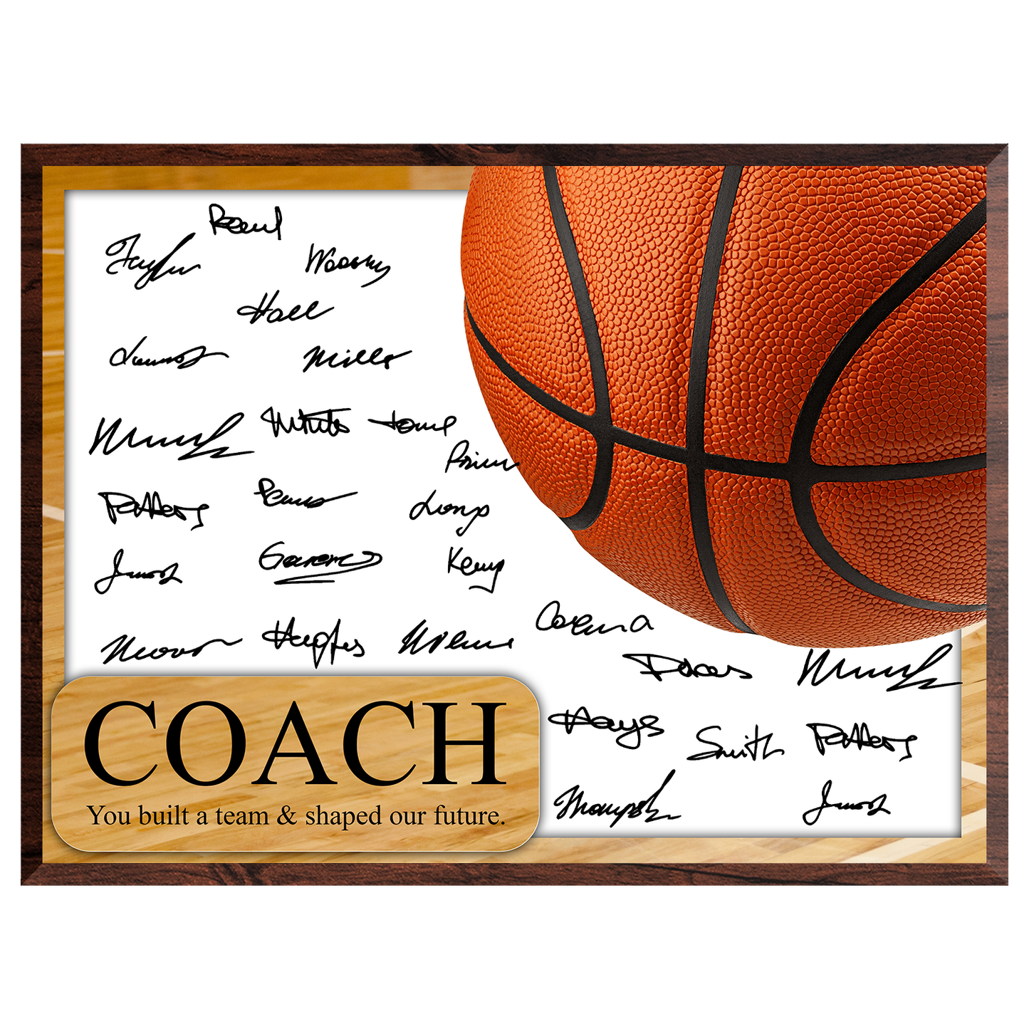 Basketball Coach Signature Plaque 1 – Team Autograph Gift