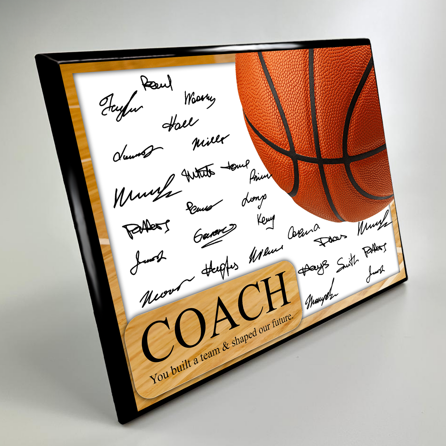 Basketball Coach Signature Plaque 1 – Team Autograph Gift