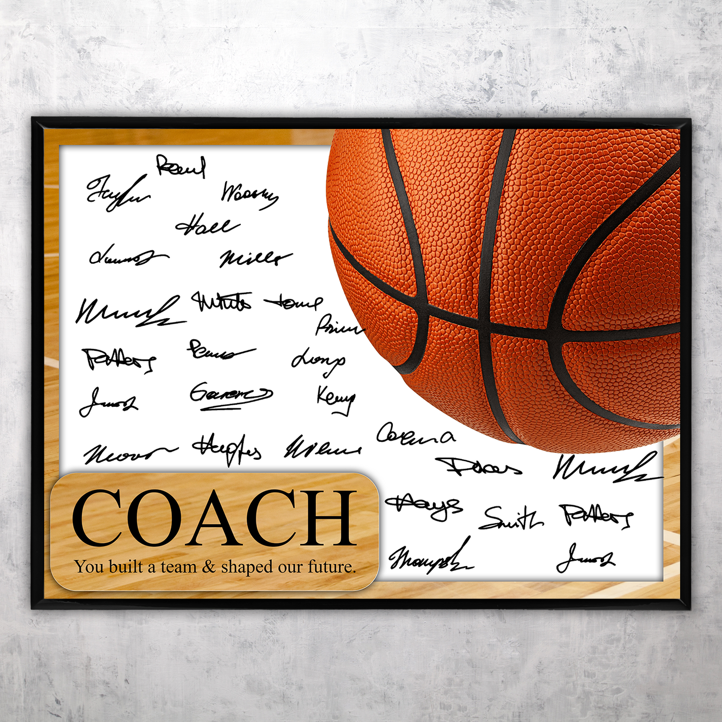Basketball Coach Signature Plaque 1 – Team Autograph Gift