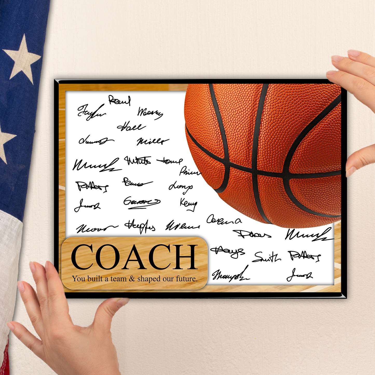 Basketball Coach Signature Plaque 1 – Team Autograph Gift