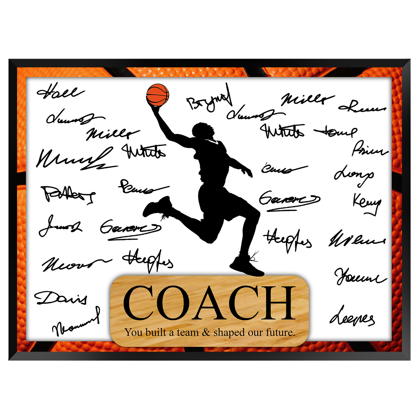 Basketball Coach Signature Plaque 2 – Team Autograph Gift