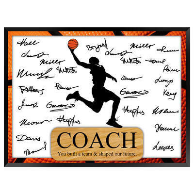 Basketball Coach Signature Plaque 2 – Team Autograph Gift