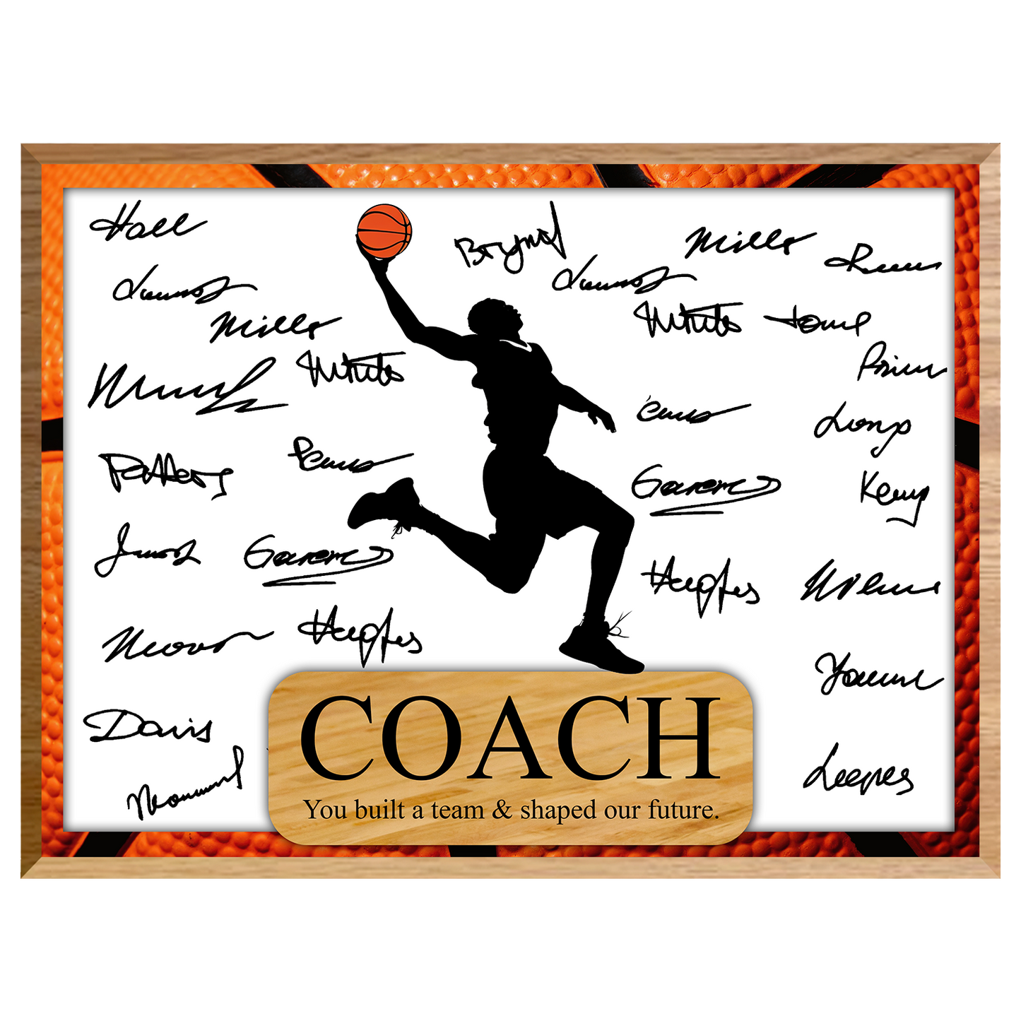 Basketball Coach Signature Plaque 2 – Team Autograph Gift