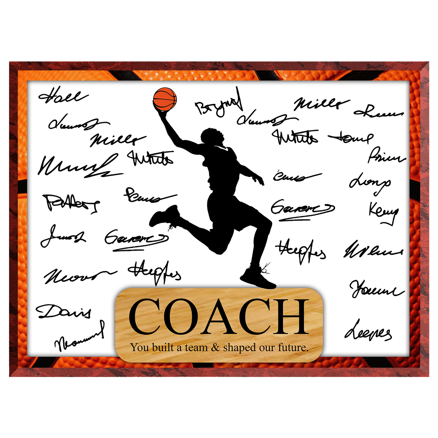 Basketball Coach Signature Plaque 2 – Team Autograph Gift