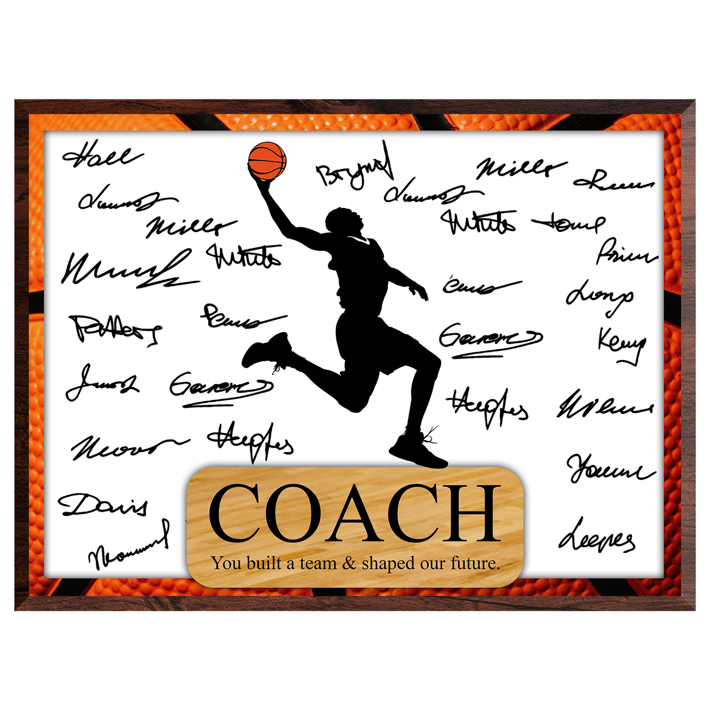 Basketball Coach Signature Plaque 2 – Team Autograph Gift