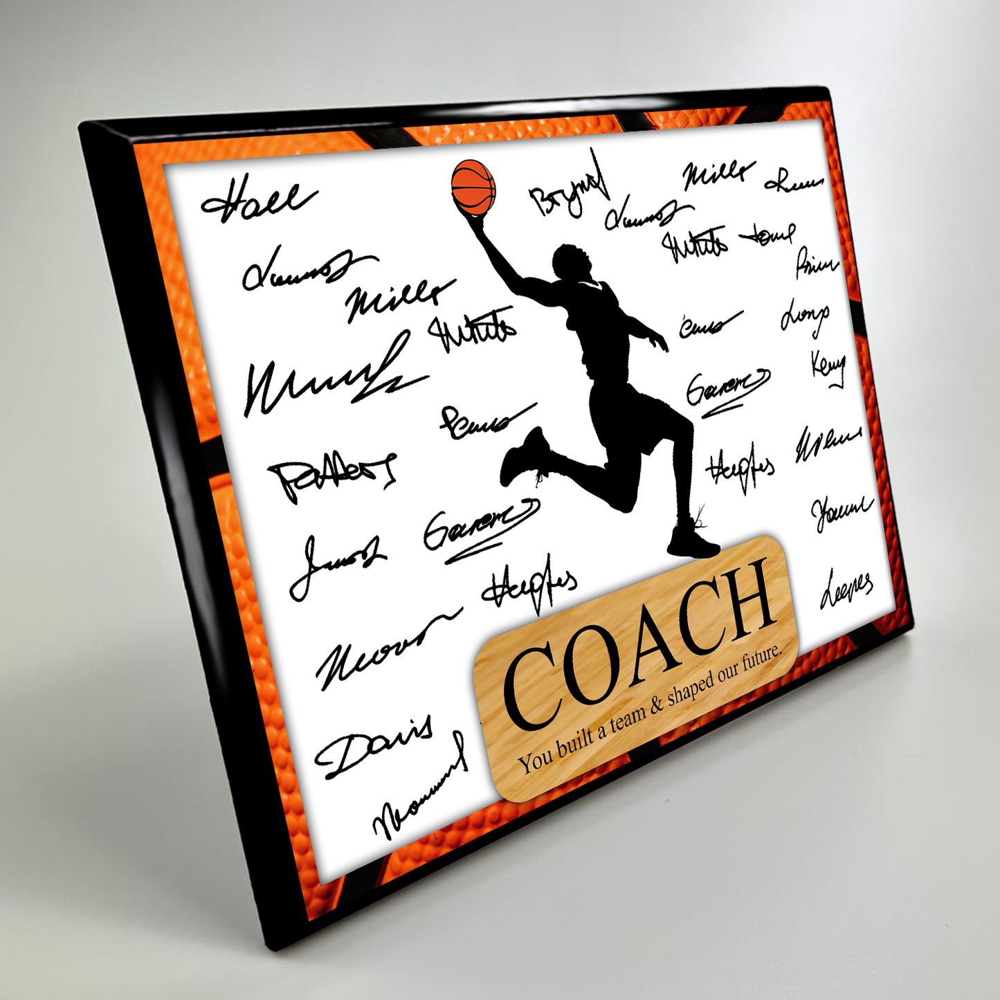 Basketball Coach Signature Plaque 2 – Team Autograph Gift