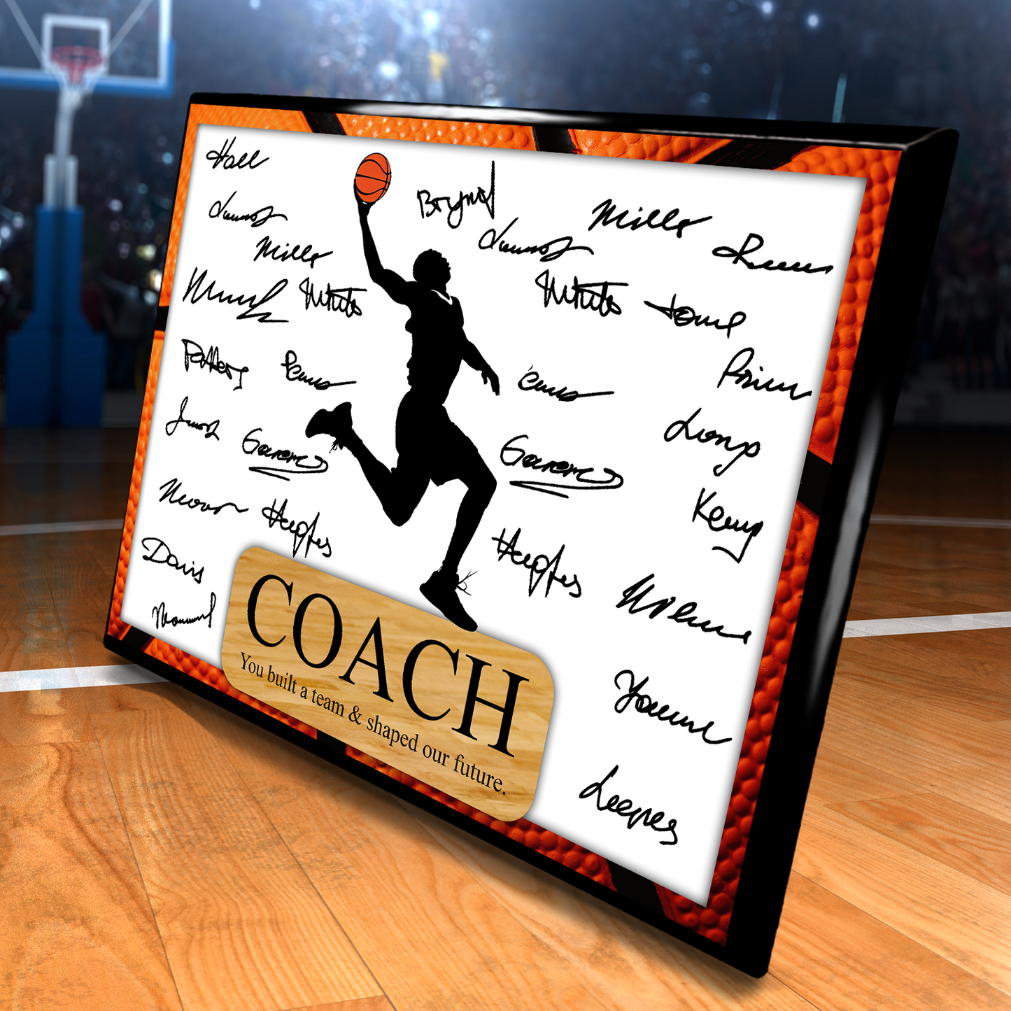 Basketball Coach Signature Plaque 2 – Team Autograph Gift