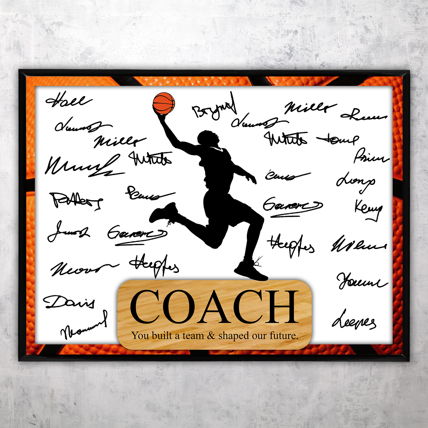 Basketball Coach Signature Plaque 2 – Team Autograph Gift