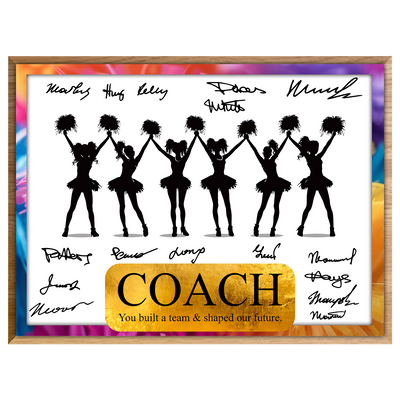 Cheerleading  Coach Signature Plaque  – Team Autograph Gift