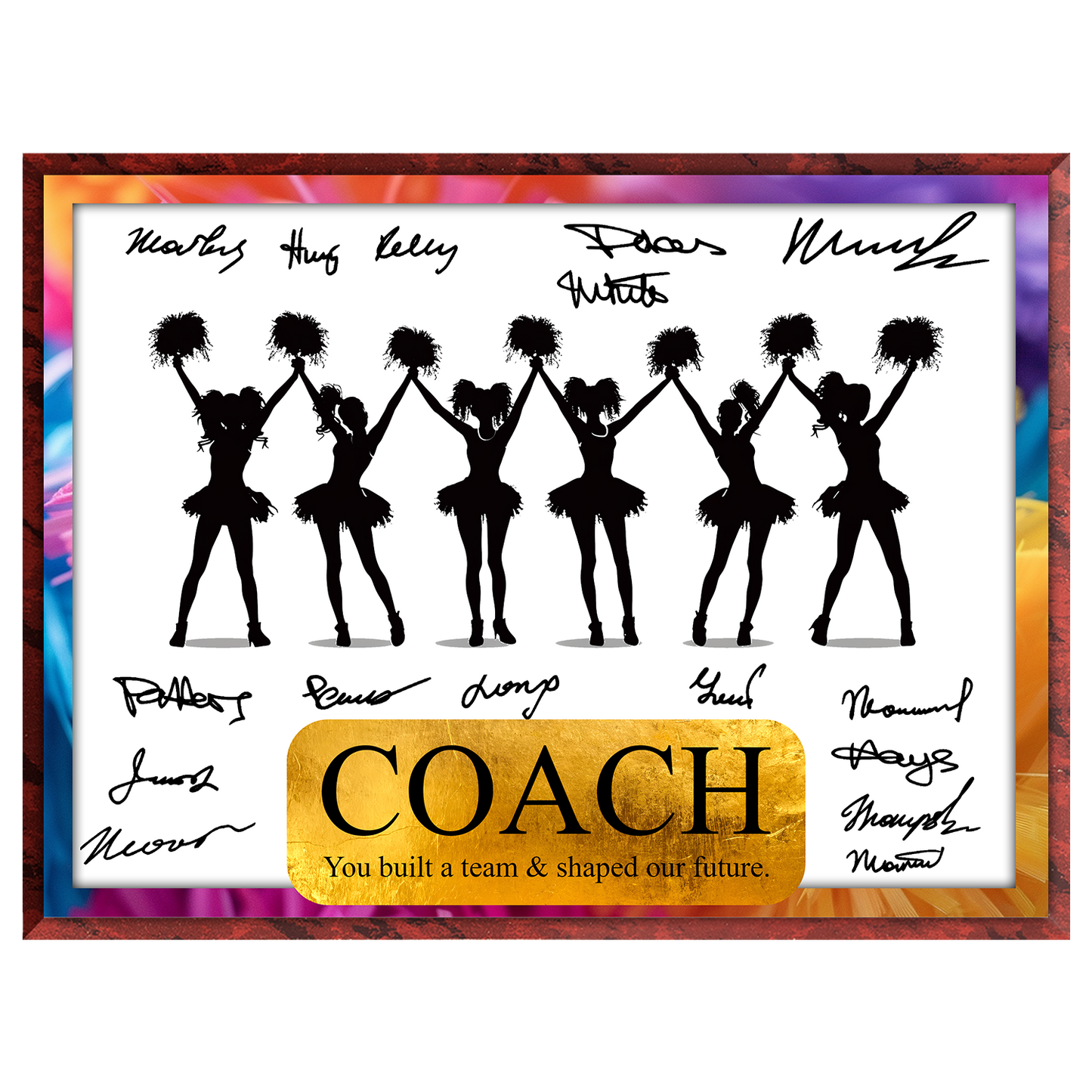 Cheerleading  Coach Signature Plaque  – Team Autograph Gift