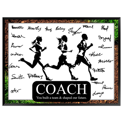 Cross Country Running Coach Signature Plaque – Team Autograph Gift