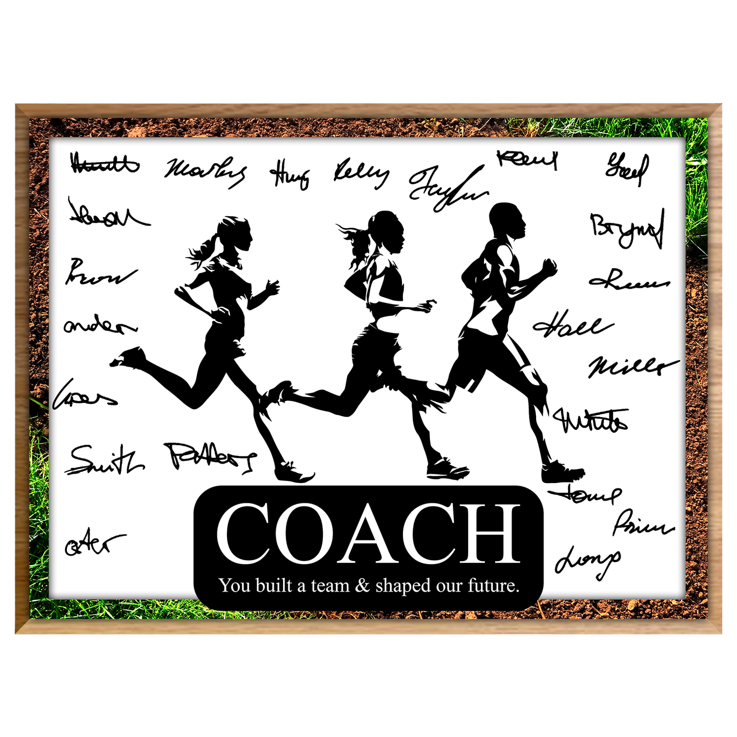 Cross Country Running Coach Signature Plaque – Team Autograph Gift