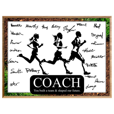 Cross Country Running Coach Signature Plaque – Team Autograph Gift