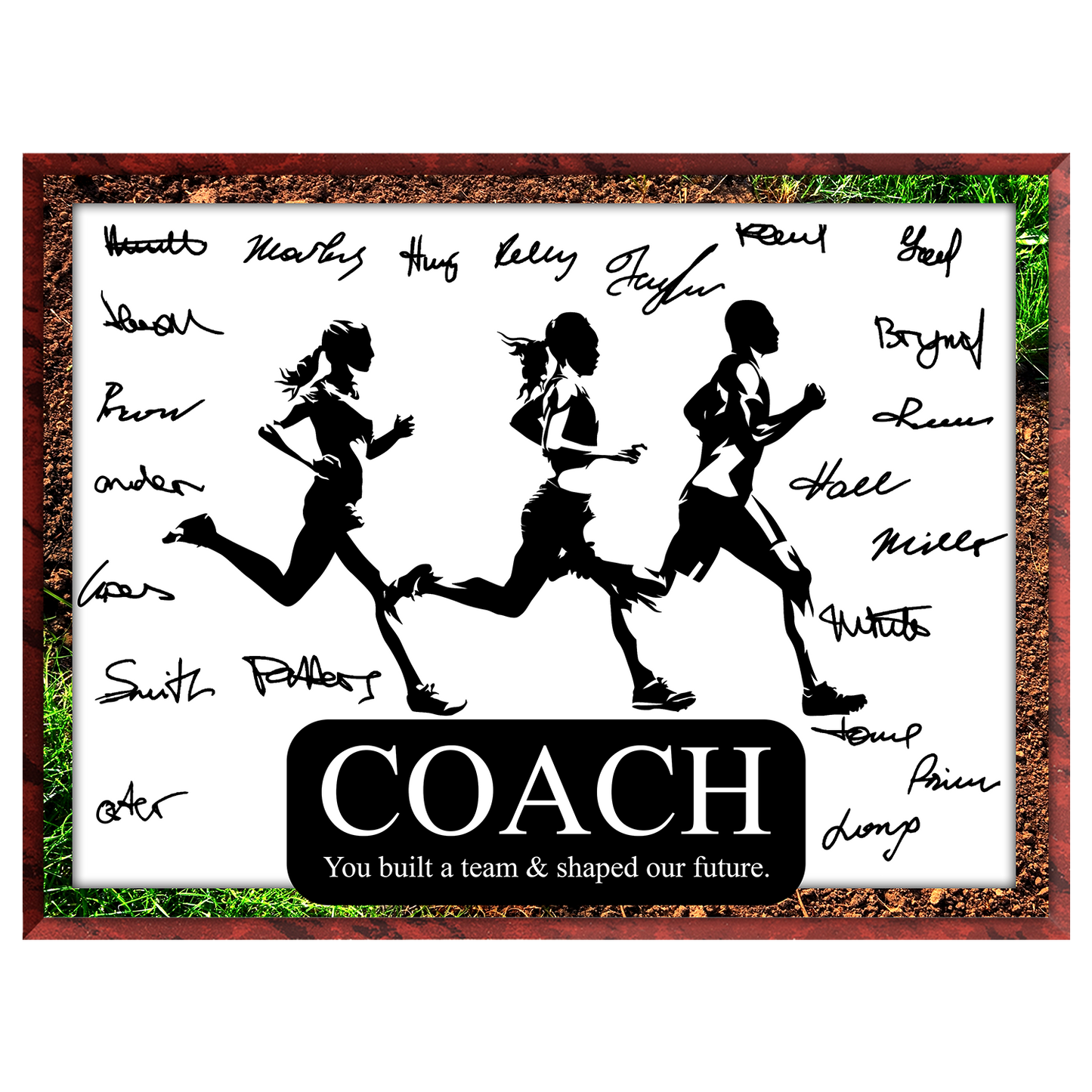 Cross Country Running Coach Signature Plaque – Team Autograph Gift