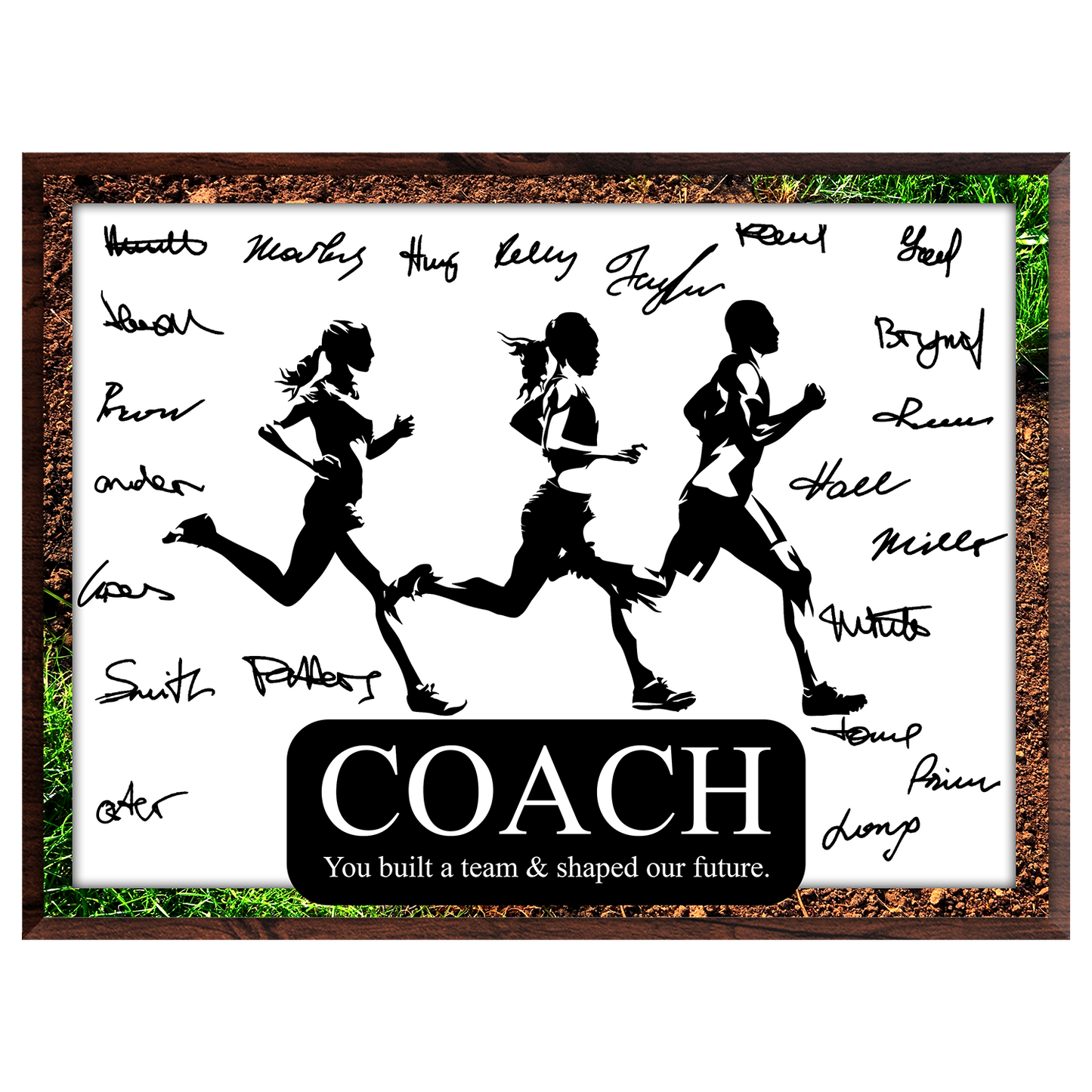 Cross Country Running Coach Signature Plaque – Team Autograph Gift