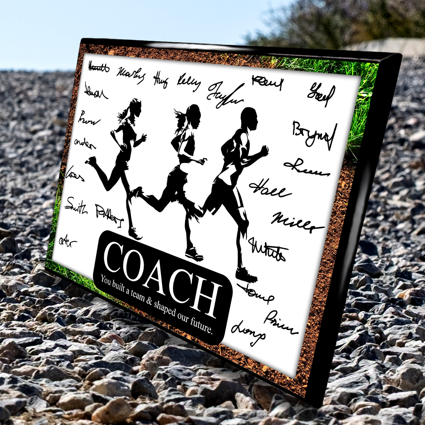 Cross Country Running Coach Signature Plaque – Team Autograph Gift