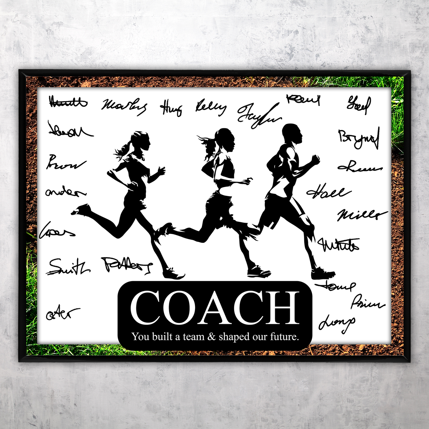 Cross Country Running Coach Signature Plaque – Team Autograph Gift