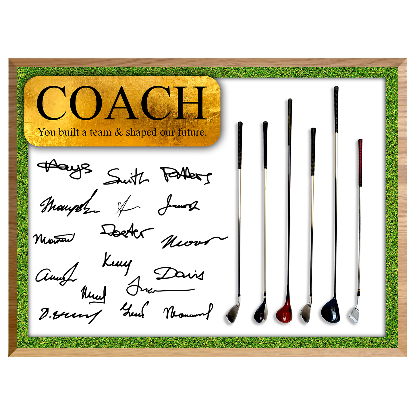 Golf Coach Signature Plaque 1 – Team Autograph Gift