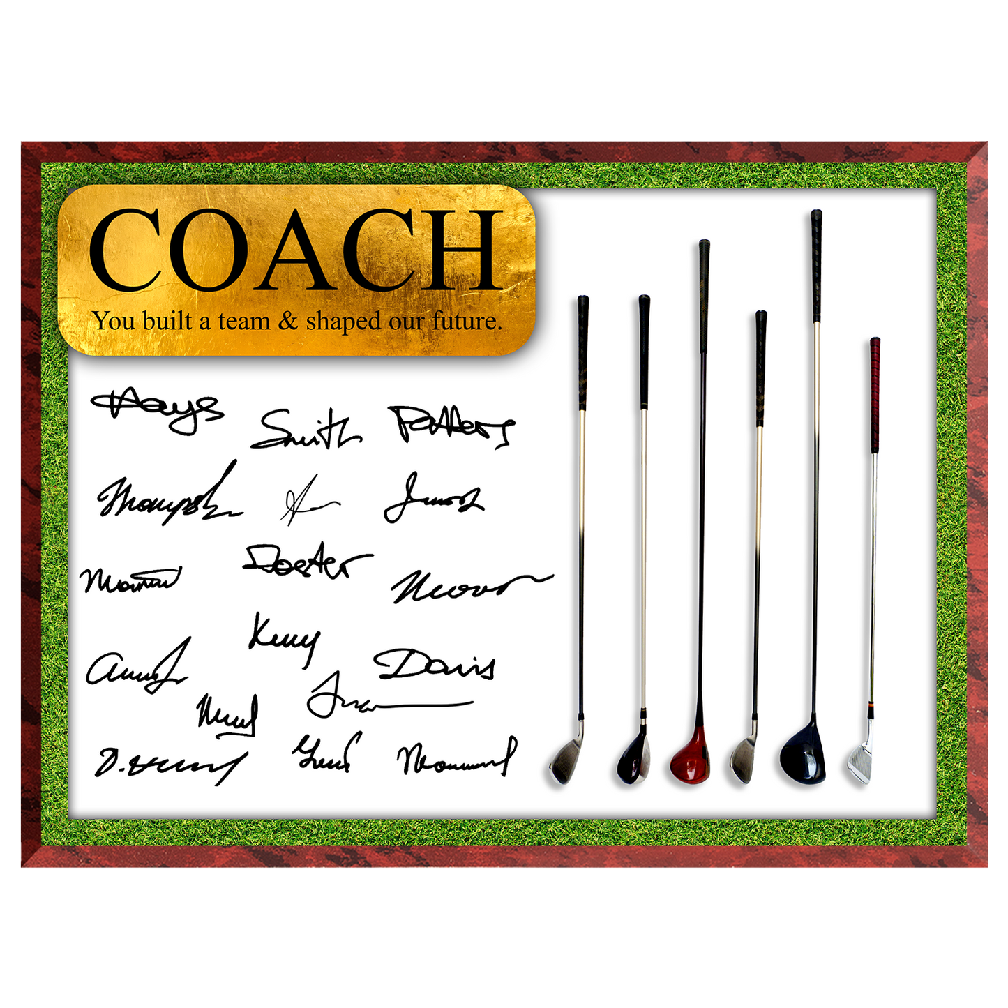 Golf Coach Signature Plaque 1 – Team Autograph Gift