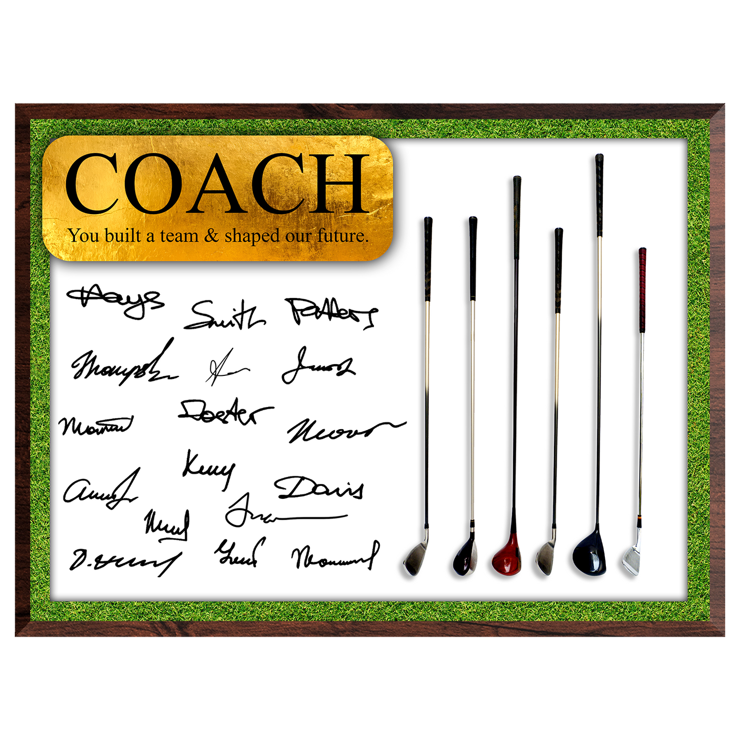 Golf Coach Signature Plaque 1 – Team Autograph Gift