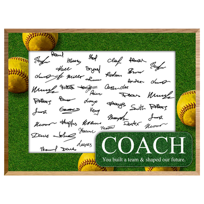 Softball Coach Signature Plaque 1 – Team Autograph Gift