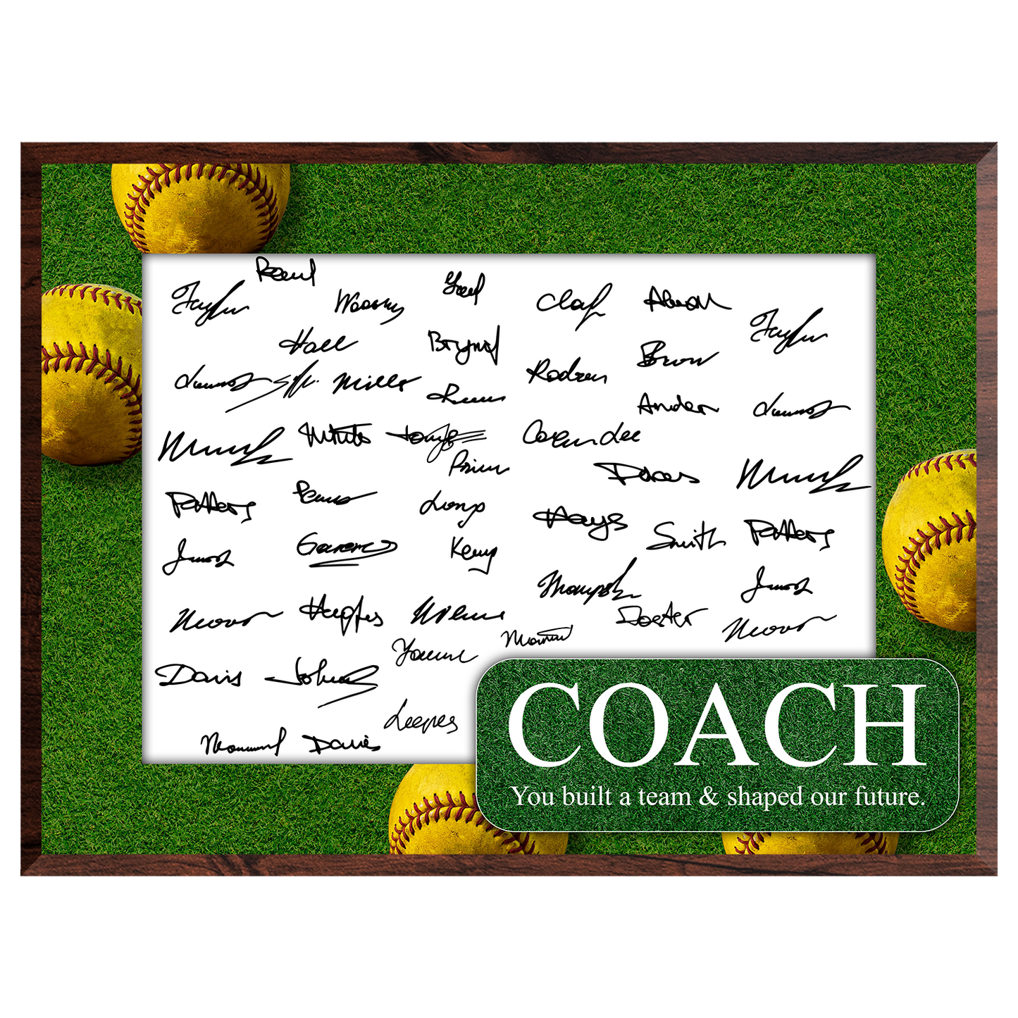 Softball Coach Signature Plaque 1 – Team Autograph Gift
